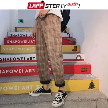 LAPPSTER-Jaunimo Streetwear Juodas Pledas Kelnės Vyrams Poilsiu 