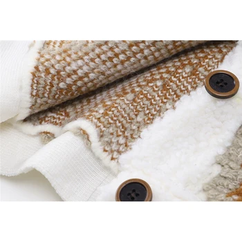 Moterys, Susagstomi Megztiniai Megztinis Kailis Geometrinis Rudens Žiemos Korėjos Šiltas Megztinis Dangomis, Purus Vilnos Megzti Striukė Moteriška Outwear Viršūnės