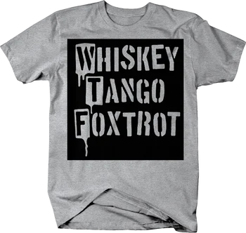 W T F Whiskey Tango Foxtrot Purškimo Trafaretas Nelaimę Marškinėlius Mens Juokinga T Shirts