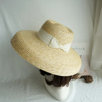 01812-panshi naujas desige 15cm kraštų vasaros rankų darbo šiaudų, popieriaus saulės bžūp vyrų, moterų laisvalaikio atostogų paplūdimio skrybėlę