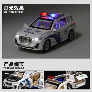 1:32 Diecast Lydinio automobilio modelį X7 policijos gaisro SWAT automobilių Garso ir šviesos traukti atgal funkcija, vaikiški žaislai, Dovanos vaikams