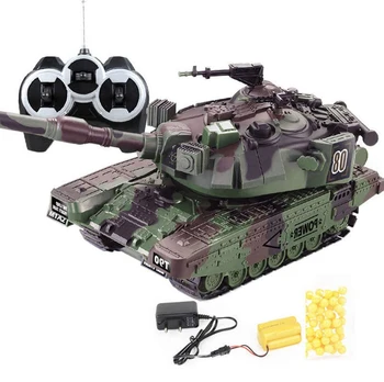 1:32 Kariuomenės Karo RC Sunkusis Tankas Didelis Interaktyvus Nuotolinio Valdymo Žaislas Automobilis su Šaudyti Kulkomis Modelis Elektroninių Berniukas Žaislai