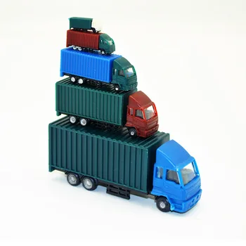 1/500 Masto Modelio Automobilių Container Truck Žaislai ABS Plastiko Traukinio Maketo 10vnt Smėlio Stalas, Mini Modeliavimo Statybos Diorama