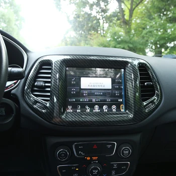 1 Gabalas ABS Anglies Pluošto Automobilių Centras Valdyti Navigaciją Padengti Apdaila Lipdukas Atveju Jeep Compass 2017 2018 Auto Priedai