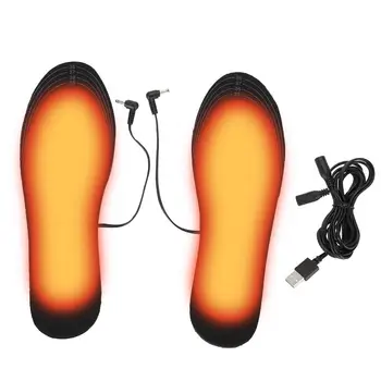 1 Pora USB Šildomi Vidpadžiai Koja Atšilimo Trinkelėmis Kojų Šilčiau Kojinių Padas Mat Žiemos Lauko Sporto Šildymo Batų Vidpadžiai, Žiemą Šilta 2020 m.