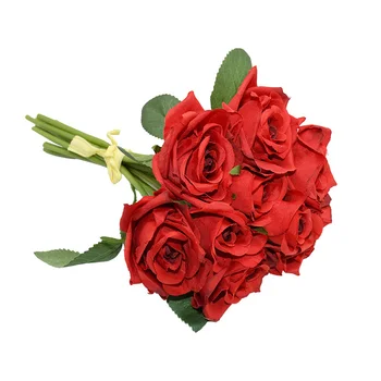 1 Puokštė Dirbtinių Rožių Gėlių Vestuvių Puokštė Nuotaka Vestuvių Gėlės, Vestuvių Namų Puošybai Šalies Prekių Flores
