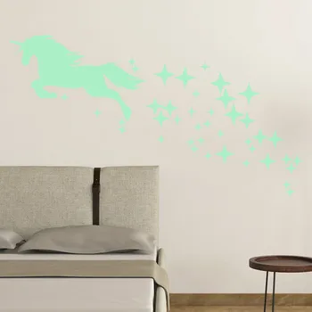 1 Set Vienaragis Arklys Star Modelis Lipdukas Liuminescencinės Kūrybos Šviesos Raižyti Kambario Sienos Lipdukas Meno Lipdukai Namų Puošybai