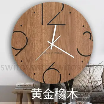 1 VNT laikrodis Laikrodis Skandinavijos medinis stilius paprastas šiuolaikinės asmenybės mados silent art laikrodžiai LU727119