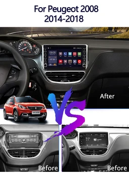 10.1 colių Android 9.0 rankenėlę touch Automobilio Multimedia dvd grotuvas GPS Peugeot 2008 208 serija 2012-2018 automobilio radijo galinio vaizdo kamera