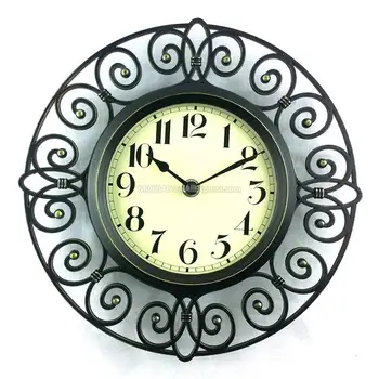 10 Colių Retro Sieninis Laikrodis Stiklo Danga Skaitmeninio Laikrodžio Ciferblatas Derliaus Kvarcinis Laikrodis Amatų Antikos Stiliaus Prabangus Plastiko Nėrinių Dekoras