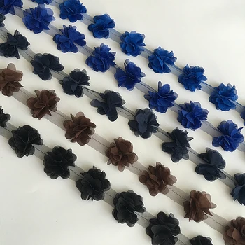 10 Metrų 33 spalvų 3D Šifono Gėlės 