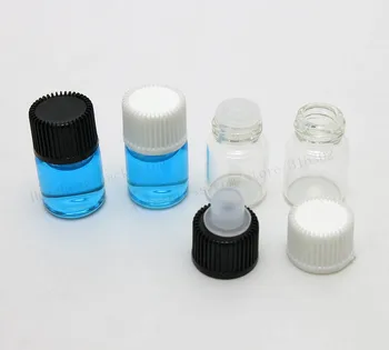100 x 2 ML Tuščių Aišku, Mini Stiklo eterinio Aliejaus Butelis 2CC Skaidrus Mėginių Buteliukai Angą Reducercap Mažas Kosmetikos Konteineriai