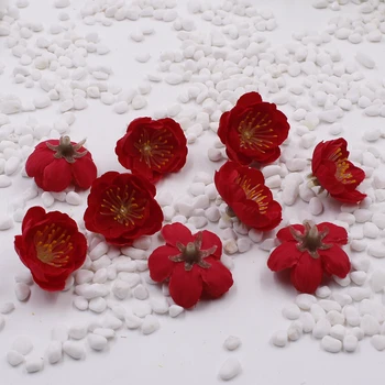 100VNT Mini Šilko Vyšnių Slyvų Žiedų Dirbtinių Gėlių Galvų 