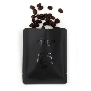 10X12cm Matte Black/ Red Šilumos Sandari Kavos Pakuotės Maišelis kavos miltelių maišelis kavos pupelių organizacija su kavos puodelį, dizainas
