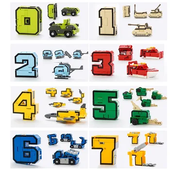 10vnt Skaičius Transformatorius Robotas, Plytos, Statyba akmenys Modelis Kūrybos Montavimas Švietimo priemonių skaičius Žaislai, Dovanos Vaikams