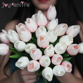 10vnt Tulpių Dirbtinių Gėlių Nekilnojamojo Touch Dirbtinių Puokščių Netikrą Gėlių, Vestuvių Dekoravimas Gėlėmis Namų Dekoro Garen