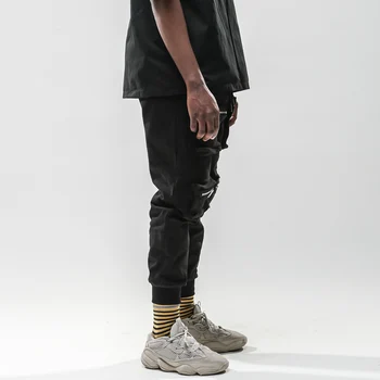 11 BYBB TAMSU Užtrauktukas Multi Kišenės Krovinių Kelnės Harajuku 2019 Atsitiktinis Poilsiu Mens Kelnės Streetwear Vyrų Hip-Hop Sweatpants