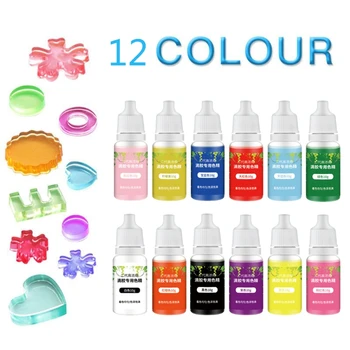 12 Spalvų Epoksidine Derva, Pigmentas Rinkinys Skaidri Epoksidinė UV Derva, Dažymas, Dažų Pigmentas X7YA