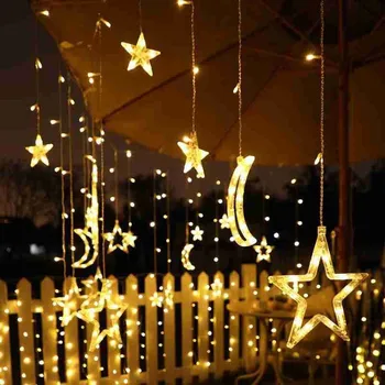 138LED Užuolaidų Žibintai Kalėdinė Girlianda LED Light Star 