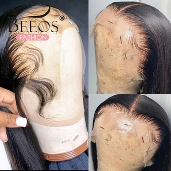13x6 Tiesiai Nėriniai Priekiniai Žmogaus Plaukų Perukai Skaidrus Nėriniai Perukai, Nėrinių Priekio Perukai Remy Brazilijos Plaukų Prieš Nupeštos Moterims