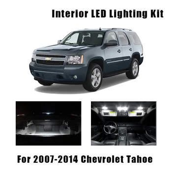 14 Lemputes Baltas LED Automobilio Šviesos Interjero Komplektas Tinka Chevrolet Tahoe 2007-2010 M. 2011 m. 2013 m. M Žemėlapio Dome Magistraliniai Krovinių Licencijos Lempos