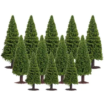 15vnt Žalia Dekoracijos Kraštovaizdžio Modelis Kedro Medžių Diorama Miniatiūros Kedro Medžių Modelis Peizažas Peizažas