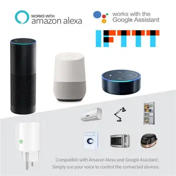 16A Smart Plug WiFi Lizdas ES kištukinis adapteris, Maitinimo Stebėti Laiko Funkcija SmartLife APP Kontrolės Darbai Su Alexa, Google 