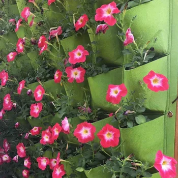 18-Pocket Gėlių Vazonai, Sieniniai Sodinamoji Medžiaga Horizontalus Vertikalus Kabinti Sodo Dekoratyvinių Gėlių, Žolės Sodinamoji Puodai