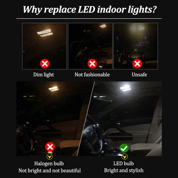 18Pcs Klaidų LED Vidaus reikalų Svarstymą Dome Žemėlapio lemputė Lemputės Rinkinys, Skirtas 
