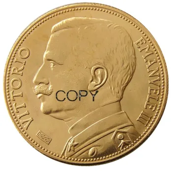 1927 Italija 100 Lire Auksą, Sidabrą, Kopijuoti Papuošti Monetos