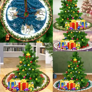 1pc Baltas Pliušinis Kalėdų Medžio, Kailio Kilimas Linksmų Kalėdų Dekoracijos Namų Gimdymo Medžio Sijonai Naujųjų Metų Dekoracija navidad