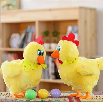 1pcs 30cm Juokinga Lėlės Žalias Vištos Dedeklės turės nustatyti kiaušiniai, viščiukai crazy dainavimo&šokių elektros pet pliušiniai žaislai Dovanos Vaikams