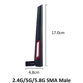 2.4 GHz, 5 ghz 5.8 Ghz Antena nekilnojamojo 8dBi SMA Male Jungtis Dual Band wifi Antena + 21cm RP-SMA Male Galiuku Laidu
