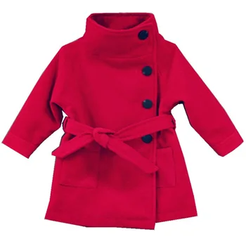 2-8 metų vaikai rudens ir žiemos modeliai mergaičių paltai Tirštėti Vilnoniai audiniai dvipusis kailis Aukštos apykaklės šiltą chalatą