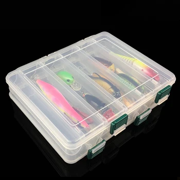 20.5 * 17 * 5 cm dvipusis stiprumo skaidrus, matomas žvejybos plastiko jauko dėžutė 10 kupė su nutekėjimo skylę žvejybos