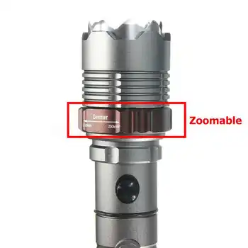 20000LM Taktinis T6 LED 7Modes Zoomable Žibintuvėlį, Fakelą nitecore 18650 Įkroviklis galingas led žibintuvėlis įkraunamas #2f03