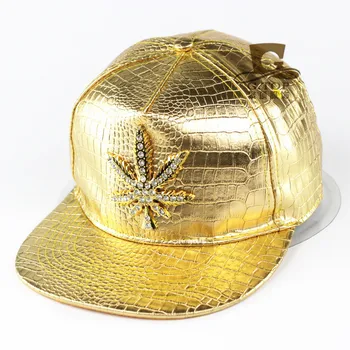 2016 Mados Odos Rudenį Prekės Metalo Diamond klevo lapų Beisbolo Kepurė Hat Vyrams, Moterims Atsitiktinis Hip-Hop Snapback Kepurės Skrybėlės nuo Saulės
