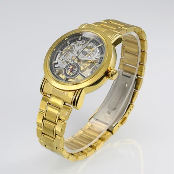 2016 Naujas Aukso Laikrodžiai NUGALĖTOJAS Prabangos Prekės Vyrų Mados Automatinė Tuščiaviduriai Iš Žmogaus Mechaniniai Laikrodžiai Waches relogio masculino