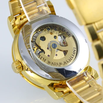2016 Naujas Aukso Laikrodžiai NUGALĖTOJAS Prabangos Prekės Vyrų Mados Automatinė Tuščiaviduriai Iš Žmogaus Mechaniniai Laikrodžiai Waches relogio masculino