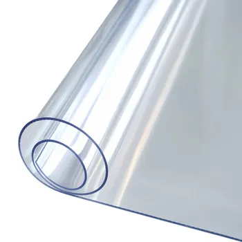 2018 1mm storio skaidrus staltiesė stalo ir virtuvės padengti vandeniui naftos medžiaga minkšta stiklo staltiesė laivas roll namų tekstilės