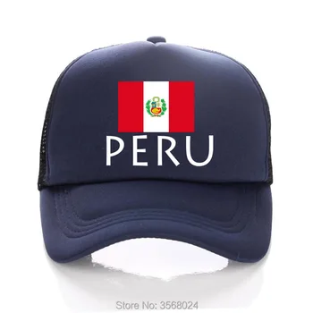 2018 Peru Vėliava Kepurės Suaugusiųjų Mėlyna Futbolo Gerbėjų Trucker Bžūp Vasaros Beisbolo Kepurę PERU Šalies vėliava, Snapbacks Vyrų, Moterų, vaikų
