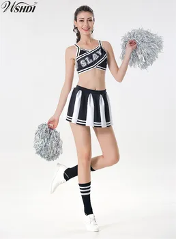 2018 Seksualus Moterų, Mergaičių Vidurinės Mokyklos Cheerleader Kostiumai Cheerleaders Uniformas Sportwear Lady Helovinas Fancy Dress