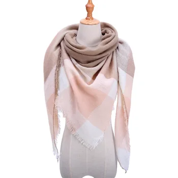 2019 Mados žiemą šiltas Pledas Trikampis Kašmyro šalikas moterims Dryžuota Antklode megzti skara ir Antklodės Pashmina Moterų foulard