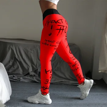 2019 Nauja, Moterų Antblauzdžiai Laiškas Išspausdintas Yo-ga Kelnes Karšto Pardavimo Ponios Slim Klubo Fitneso Kelnės Leggins Mujer Moteriški Drabužiai