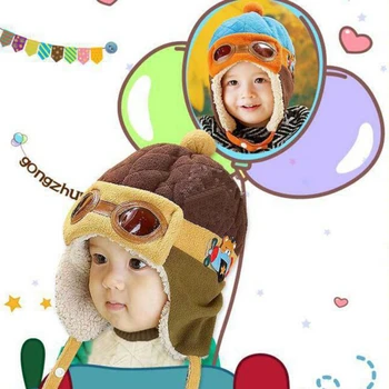 2019 Naujai Kūdikių Skrybėlę Žiemos Mergaitės Berniukai Skrybėlės Medvilnės Šiltas Ausies Beanie Kepurė Kepurės Kratinys 6-48M