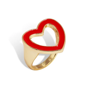 2019 Naujas Mados Širdies formos Žiedai ir Moterims, Dovana Paprastas Širdies Žiedai Femme Papuošalai AMBRE ŠIRDIES PAREIŠKIMĄ ŽIEDAS
