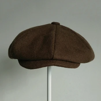 2019 Naujas Prekės ženklas Vilnos Newsboy Kepurės Vyrų Butas Kepurės Moterims Kavos Britų Gatsby Bžūp Rudens Žiemos Vilna Skrybėlės, Beretės BLM67