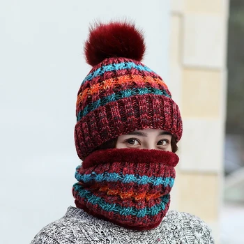 2019 Naujos Megztos Žieminės Kepurės Šalikas Nustatyti Moterų Storio Beanies Skrybėlę ir Infinity Šalikas Moterų Megzti Žiemos Aksesuarų Mergaitėms Dovanų