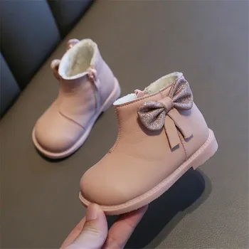 2019 mergaičių, kūdikių sniego batai vaikų trumpas vamzdelis, batai mielas lankas medvilnės batai plius aksomo kūdikių rudenį nauji vaikiški batai