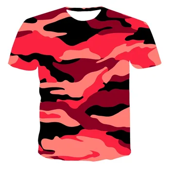 2020 3D Vasaros Kamufliažas Stiliaus Kamufliažas T-shirt Armijos Žalia Apvalios Kaklo Kamufliažas Vyrų Atsitiktinis Vasaros Tee trumpomis Rankovėmis Viršūnes